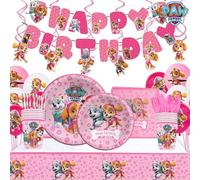 Shein Suministros para fiesta con temática de Paw Patrol, adecuados para celebraciones, Navidad, Halloween, graduación, cumpleaños y otras fiestas