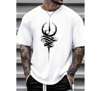 Shein Summer Graphic Print T-Shirts - Breathable, Moisture-Wicking, Short Sleeve Tees for Outdoor Sports and Daily Life - Vibrant Creative Pattern, Quick Dr