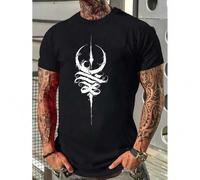 Shein Summer Graphic Print T-Shirts - Breathable, Moisture-Wicking, Short Sleeve Tees for Outdoor Sports and Daily Life - Vibrant Creative Pattern, Quick Dr
