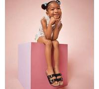Shein Superventas Sandalias de diapositiva de PU con suela de corcho con hebilla grande de réplica para niños - Con soporte de arco, versátil y cómoda