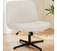 Shein Sweetcrispy Silla de Oficina sin reposabrazos, Silla de Escritorio con Funda de Tela, Silla de Lectura con cojín más Ancho para Sentarse con las piern
