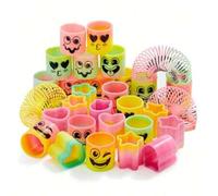 Shein Syncfun Lote de 5/10/20 piezas de muelles espirales de plástico de colores arcoíris para fiestas, juguetes de primavera, juguetes de presión en espira