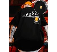 Shein T-shirt da uomo Funny Beer Friday , T-shirt da uomo con stampa fronte-retro, alla moda, casual, girocollo, in cotone 220 g/m2 (1 pezzo)