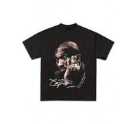 Shein T-shirt graphique Kobe Bean Tall Shrug, 220 g, pur coton, imprimÃ© , col rond, manches courtes, style streetwear, pour homme