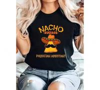 Shein T-Shirt - Humorous Medical & Mexican Food Design, Black with Yellow Lettering, Medium Stretch Casual Tee for PA Week & Casual Attire, Allseaso