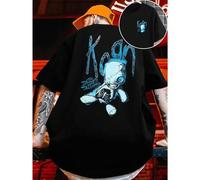 Shein T-shirt Korn Band Artwork , T-shirt da uomo con stampa fronte-retro, alla moda, casual, girocollo, in cotone 220 g/m2 (1 pezzo)