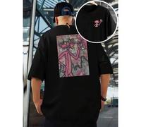 Shein T-shirt with print Pantera Rosa , T-shirt for men with print front-retro, alla moda, casual, girocollo, in cotone 220 g/m2 (1 pezzo)