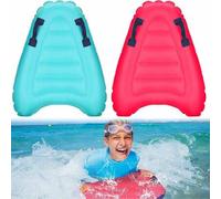 Shein Tabla de surf inflable de PVC de 67 cm con asas, tabla de flotación ligera para aprender a nadar, tema de en la playa, diversión acuática de verano, j