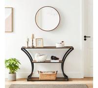 Shein Table Console, Mesa de Entrada, Patas curvadas, Mesa Alargada, para salón, Pasillo, Dormitorio, Estilo Industrial, marrón rústico y Negro