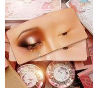Shein Tablero de práctica de maquillaje de ojos de silicona 5D realista, fácil de limpiar y reutilizable, herramienta ideal para artistas, principiantes y m