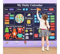 Shein Tablero Montessori de fieltro 4 en 1, decoración navideña, educación de narración, planificador del clima/tiempo, aprendizaje temprano interactivo par