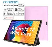 Shein Tableta Android 12 de 10.1 pulgadas con funda, RK3326S 4 núcleos a 1.6Ghz/2GB RAM 32GB ROM/WiFi 2.4G + WiFi 6/Bluetooth 5.2/Pantalla táctil FHD IPS/Cá