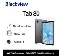 Shein Tableta Blackview Tab 80 Android 13 de 8 GB + 128 GB, pantalla HD de 10,1 pulgadas, T606, ocho núcleos, 7680 mAh, WiFi 2,4 GHz/5 GHz, cámara trasera d