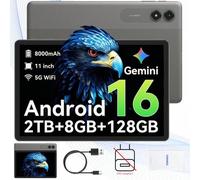 Shein Tableta TABWEE T50, sistema operativo Android 16 talla grande reciente, pantalla IPS HD de 11 pulgadas, 24(6+18)GB de RAM + 128GB de almacenamiento/ta