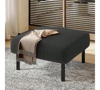 Shein Taburete con estructura de metal y cubierta de tela de cordón premium - Funda de terciopelo súper suave para máximo confort - Versátil como reposapiés