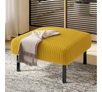 Shein Taburete con estructura de metal y cubierta de tela de cordón premium - Funda de terciopelo súper suave para máximo confort - Versátil como reposapiés