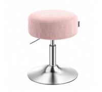 Shein Taburete de Maquillaje, Silla de Tocador, Altura Ajustable, 360° Giratorio, PU, Asiento Grueso, para Dormitorio Cocina Comedor, Moderno, Rosa Jalea
