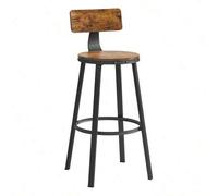 Shein Taburetes de Bar, Juego de 2 taburetes Altos con Respaldo, taburetes de Cocina, Marco de Acero, Asiento de 73,2 cm de Alto, fácil Montaje, Industrial,