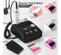 Shein Taladro de uñas eléctrico de 45,000 RPM, set de taladro de uñas, lima de uñas eléctrica, de grado profesional, apto para uñas acrílicas, uñas de gel,