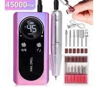 Shein Taladro de uñas eléctrico de 45,000RPM, kit profesional de manicura y arte de uñas, lima de uñas, juego de cuidado de uñas y pies, juego de limas de u