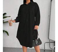Shein Talla grande Vestido camisero de hombros caídos bajo curvo