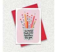 Shein Tarjeta de agradecimiento al profesor con lápiz rosa y sobre, tarjeta de regalo para maestro, tarjeta de agradecimiento, regalo para maestro, tarjeta