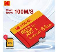 Shein Tarjeta de memoria Micro SD Kodak, apta para cámara y videovigilancia, capacidad: 32GB, 64GB, 128GB, 256GB, 512GB, velocidad de lectura/escritura: 100