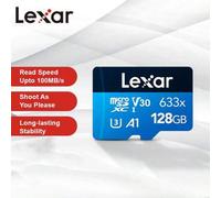 Shein Tarjeta MicroSD Lexar de 32GB/64GB/128GB/256GB Clase 10 U3 V30 A1 con velocidad de lectura de hasta 100MB/s, rendimiento duradero y estable (633x), ta