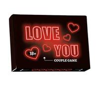 Shein Tarjetas de juego interactivas con texto "Te amo" en neón, Tarjetas de juego de verdad o reto, Temas de conversación divertidos para parejas, Crea int