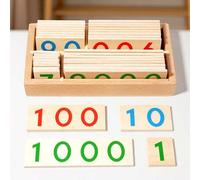 Shein Tarjetas de números de madera de 1 a 9000 para la educación temprana de los niños, adecuadas para niños y niñas, juguetes interactivos de matemáticas