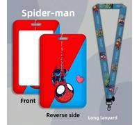 Shein Tarjetero con cordón para identificación de Spiderman, superhéroe de Marvel. Accesorio genial con colgante y llavero para niños, para credenciales de