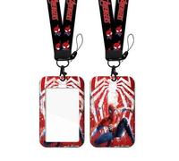 Shein Tarjetero de Spider-Man de Marvel, soporte de control de acceso, soporte de tarjeta antiperidida, accesorio colgante fácil de llevar, bonito para envi