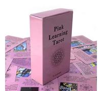 Shein Tarot de aprendizaje rosa de 10.3*6cm, 78 cartas de tarot con palabras clave basadas en el sistema Rider Waite