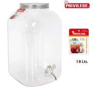 Shein Tarro Dispensador Con Grifo 8L Diseño Elegante y Grifo Antigoteo | Tarro Dispensador con Capaciad de 8L Tapa Superior y Fácil de Limpiar, Perfecto par