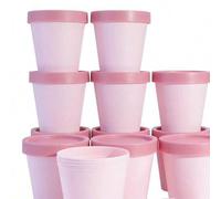 Shein Tarros faciales de cubeta rectos, tarro grande de crema corporal, botella de plástico con empaque de colores muy atractivos: negro, rosa, blanco, amar