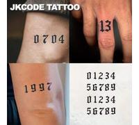 Shein Tatuajes semipermanentes impermeables, con números arábigos, tatuajes temporales, impermeables, tatuajes falsos realistas, de estilo botánico, para de