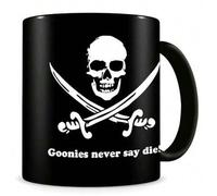 Shein Taza cerámica oficial The Goonies 'Never Say Die' de SD Toys 325 ml - diseño pirata inspirado en la icónica frase de la película clásica de aventuras,
