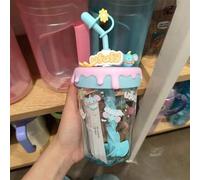 Shein Taza con agitador de 560ml/18.94oz de la Serie de Flores de Disney Ufufy Dumbo, botella de agua de plástico con gran capacidad, a prueba de fugas, taz