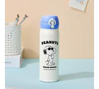 Shein Taza con tapa emergente de 450ml/15.22oz de la serie de diarios "Snoopy Around-The-Sea", con un estampado de un elegante atuendo de Snoopy y el lema e