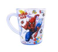 Shein Taza de 360ML con diseño de Spider-Man con licencia oficial Marvel, de plástico transparente a prueba de caídas, ideal como taza para enjuague bucal,