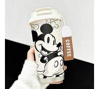 Shein Taza de café aislada de acero inoxidable con correa para la muñeca MINISO X Disney Mickey Mouse, de acero inoxidable, con tapa, diseño de doble bebida