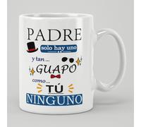 Shein Taza de cerámica bilingüe (español e inglés) de 11 onzas "Padre" - Regalo divertido para el Día del Padre, cumpleaños, amante del café, apta para lava