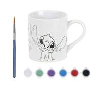 Shein Taza Stitch, Pintala, Pinta Tu Taza Stitch Propia de Ceramica, Con 6 Pinturas + Pincel, Lleva Asa, 380 ml, Kiglam. Envios 24-48 horas