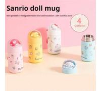 Shein Taza térmica de Sanrio Pompompurin, taza de agua con dibujos animados lindos, botella de agua, taza portátil de bolsillo, taza aislada de acero inoxid