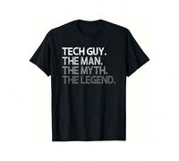 Shein Tech Guy Gift The Man Myth Legend T-ShirtRetro T-Shirt With Cartoon, Anime And Comic Letters Retro Street Fun Summer Fashion T-Shirt Printed T-Shirts