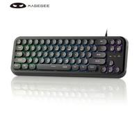 Shein Teclado alámbrico MageGee TS91 de 60% con teclas redondas, 68 teclas, retroiluminación RGB, pequeño, portátil, para oficina, computadora, tableta Wind
