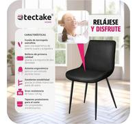 Shein TecTake. ® Juego de 2 Sillas de Comedor, Sillas Salón Aterciopeladas, Silla Tocador Ergonómica, Sillas Comedor con Patas de Acero y Topes, Silla Ter
