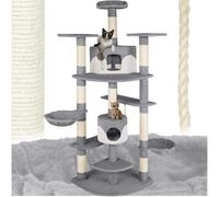 Shein tectake. ® Rascador Árbol para Gatos 4 Plataformas, 2 Casetas, Varias Alturas, 2 Nidos Basculantes, Rascador para Gatos Grandes, Árbol Rascador para