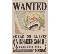 Shein Teknofun - Licencia One Piece - LED de pared Neón Sanji Wanted 30 CM - Luz decorativa - USB-C (cable incluido) - Se entrega con 2 soportes - Marrón, B