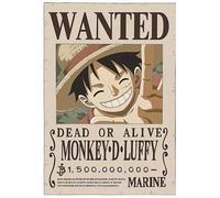 Shein Teknofun - Licencia One Piece - Neón LED de pared Luffy Wanted 30 CM - Luz decorativa - USB (cable incluido) - Se entrega con 2 soportes - Marrón, Bei